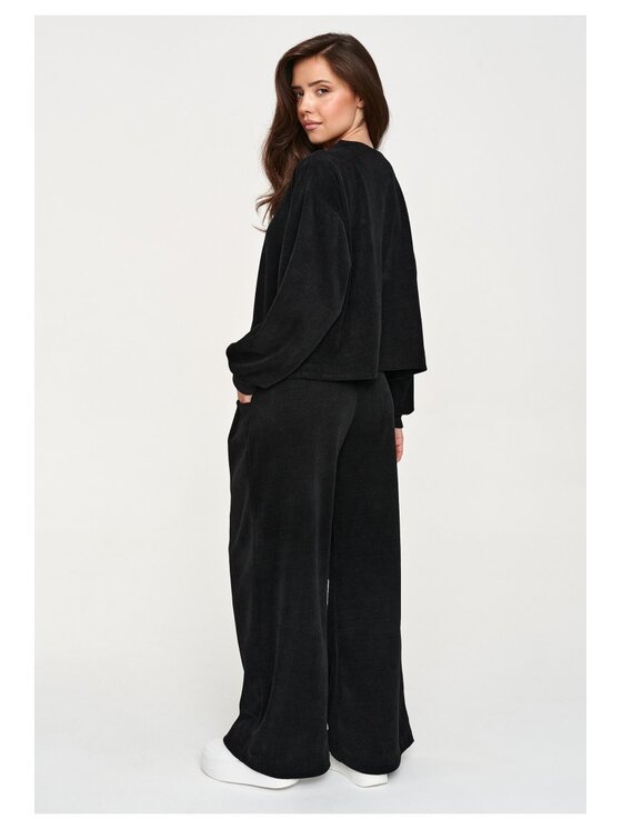 Makadamia Makadamia Dres M952 Czarny Loose Fit