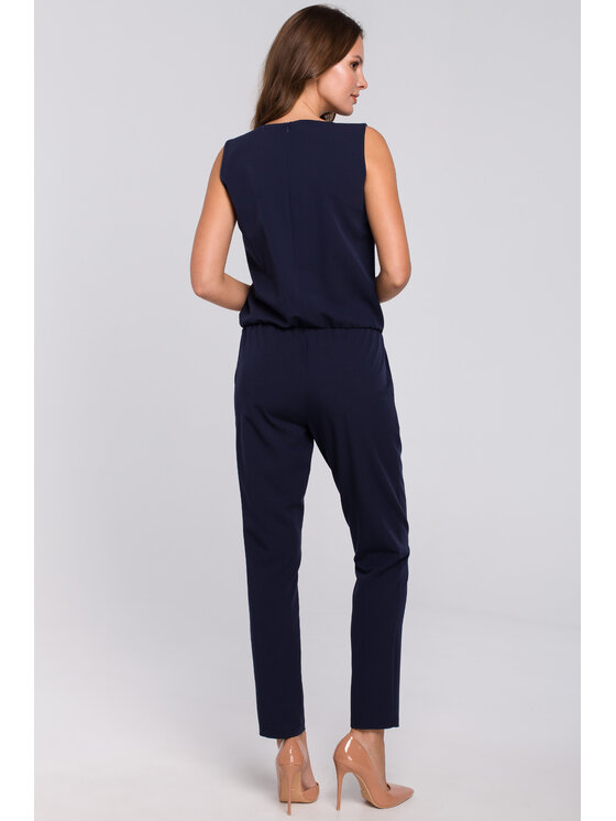 Makover Makover Kombinezon K009 Granatowy Regular Fit