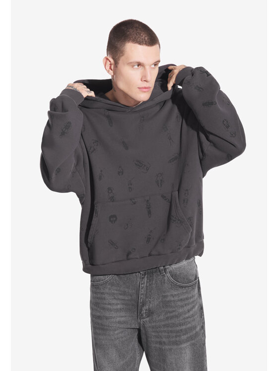 PROSTO. PROSTO. Bluza Insects_12 Szary Regular Fit