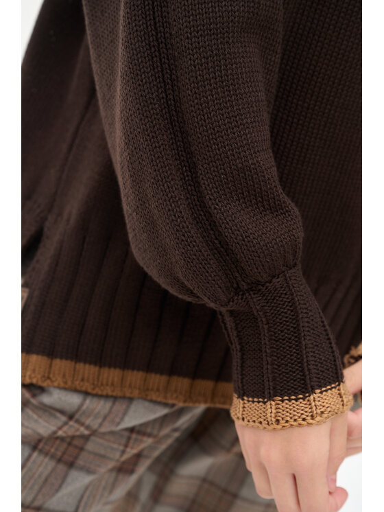 blue shadow blue shadow Sweter Koba Brązowy Regular Fit