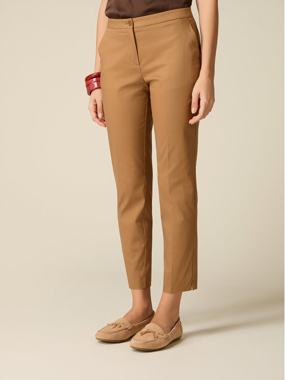 Oltre Oltre Pantaloni di tessuto P02CR009296N022 Crema Boy Fit