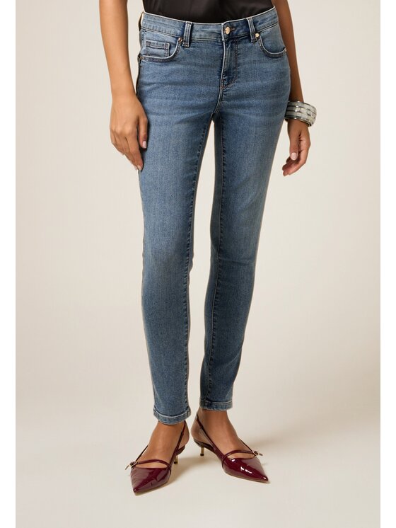 Oltre Oltre Jeansy P573R008574N024 Turkusowy Skin Fit
