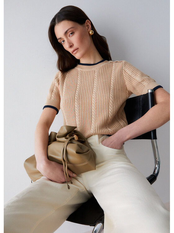 Liu Jo Liu Jo Sweter WA6522MS044C3970 Beżowy Regular Fit