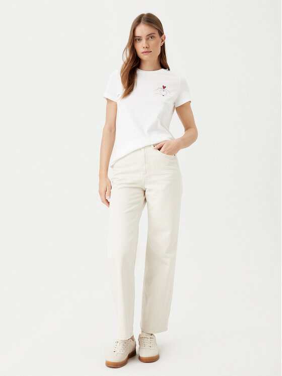 Vero Moda Vero Moda T-shirt Viva 10322077 Bijela Regular Fit