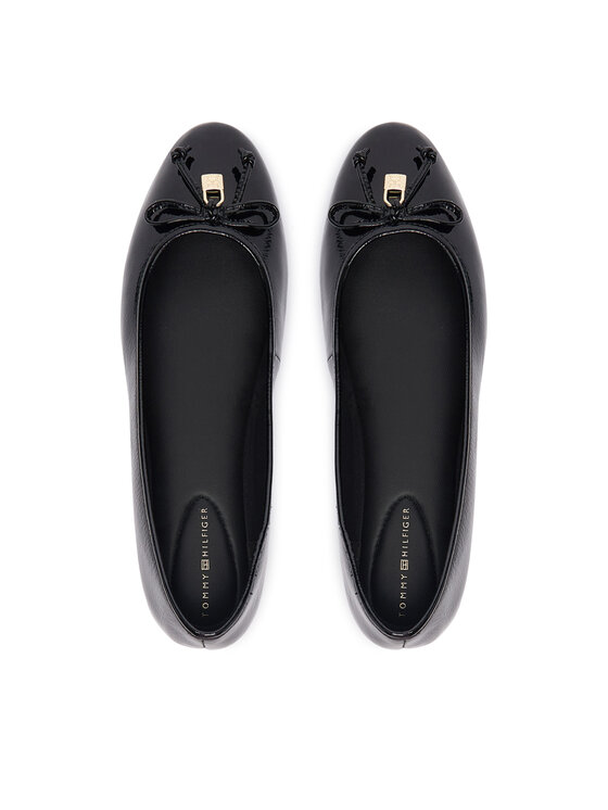 Tommy Hilfiger Tommy Hilfiger Balerīnas Hilifger Patent Ballet FW0FW09005 Melns