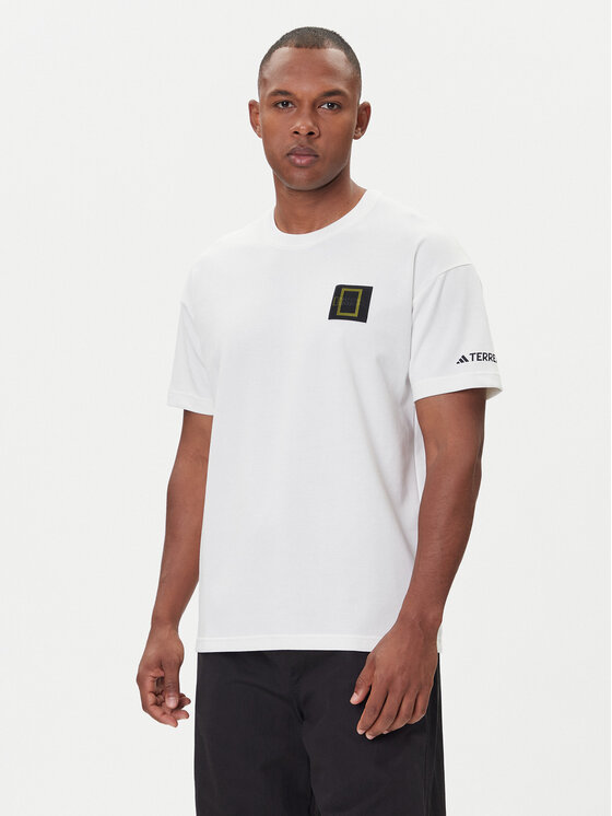 adidas adidas Tricou National Geographic Graphic KC5417 Alb Regular Fit