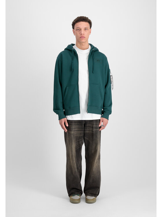 Alpha Industries Alpha Industries Bluza Backprint Zip Hoodie Zielony Regular Fit