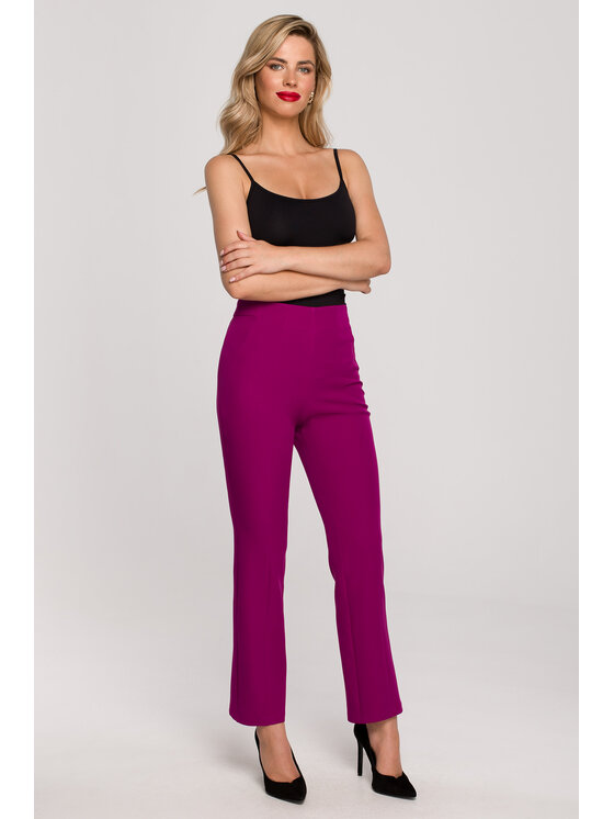 Makover Makover Dámské kalhoty K142 Fialová Regular Fit