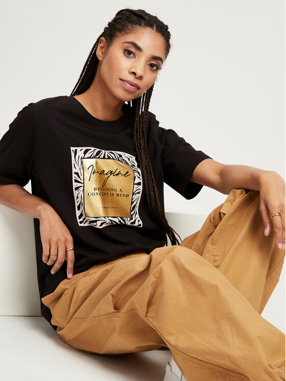 Cross Jeans Cross Jeans T-Shirt 56078-020 Czarny Regular Fit