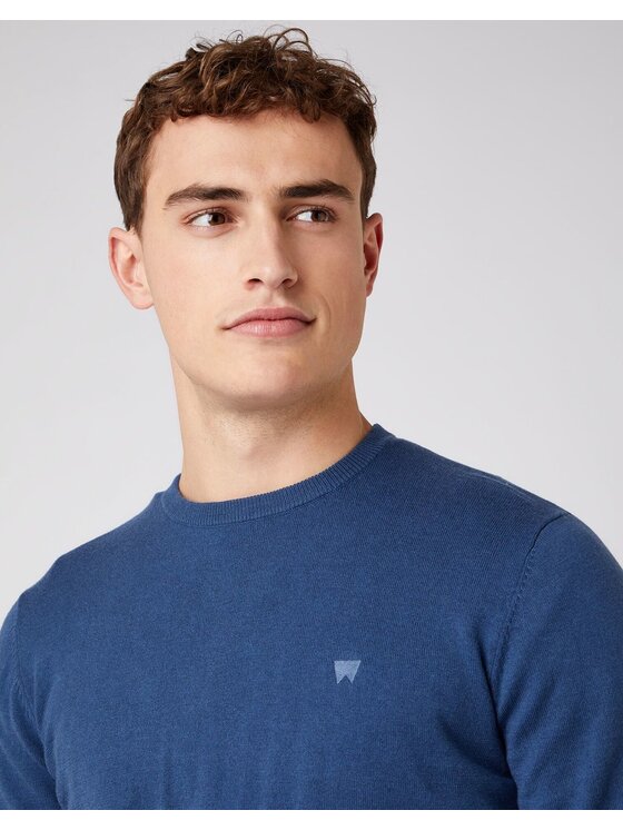Wrangler Wrangler Maglione CREW KNIT Blu Regular Fit
