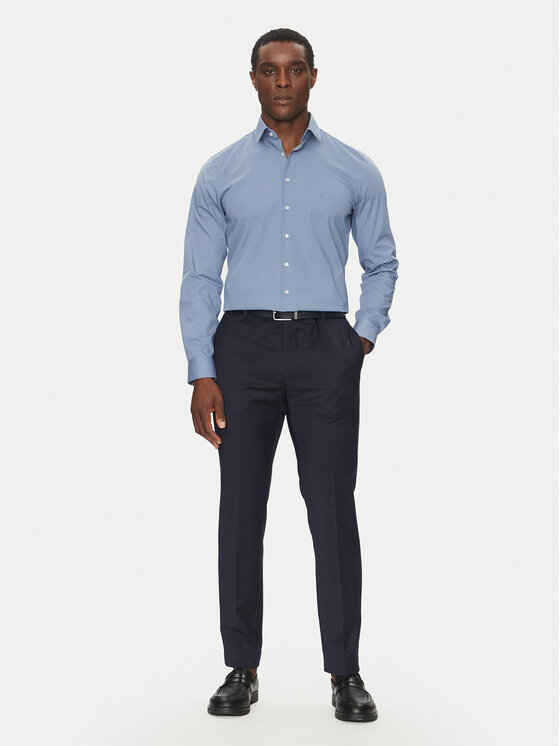 Calvin Klein Calvin Klein Košulja Poplin Stretch Slim Shirt K10K108229 Plava Slim Fit