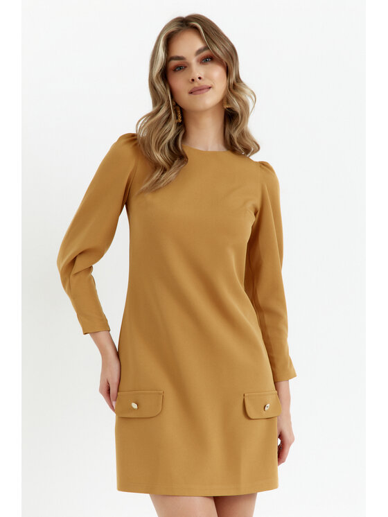 Makover Makover Sukienka wieczorowa K148 Żółty Ladies Fit