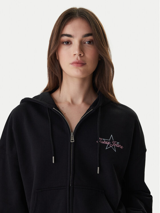 Guess Jeans Guess Jeans Bluză W6RQ06 K68I4 Negru Oversize