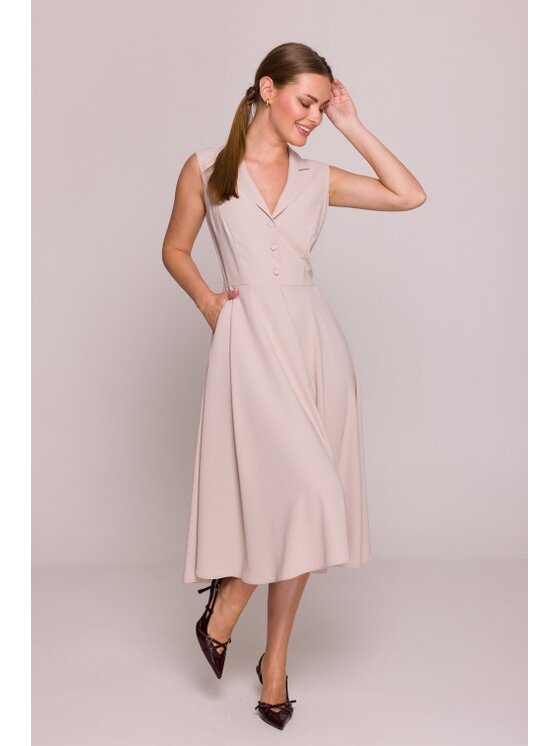 Stylove Stylove Sukienka letnia S409 Beżowy A-Line Fit