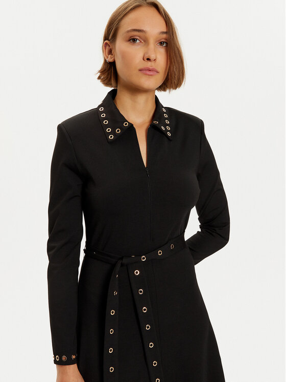 LOLA CASADEMUNT LOLA CASADEMUNT Sukienka koszulowa LF2416006 Czarny Regular Fit