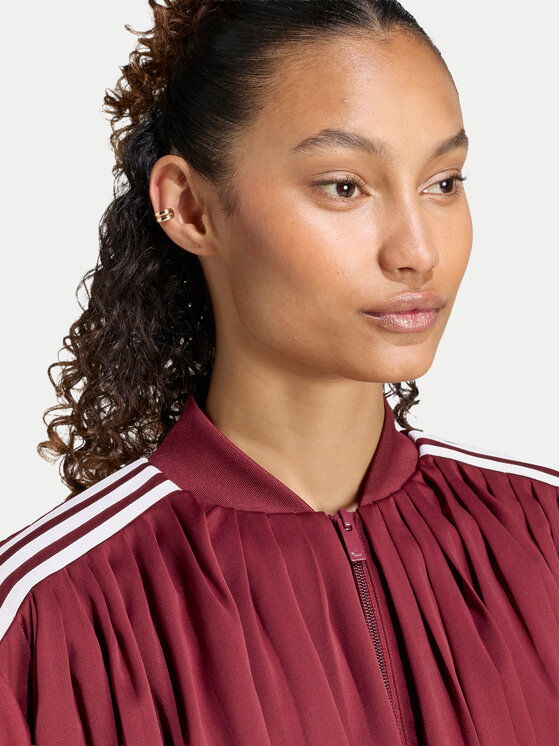 adidas adidas Μπλούζα Satin Pleated Track Top LG4080 Μπορντό Relaxed Fit