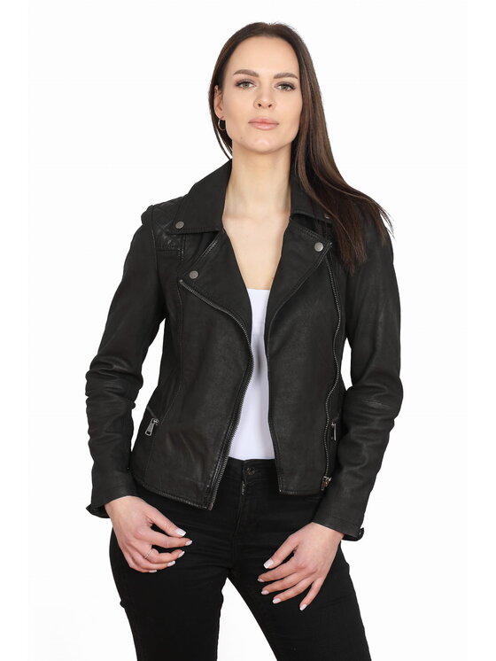 David Ryan David Ryan Kurtka skórzana FLORA Czarny Regular Fit