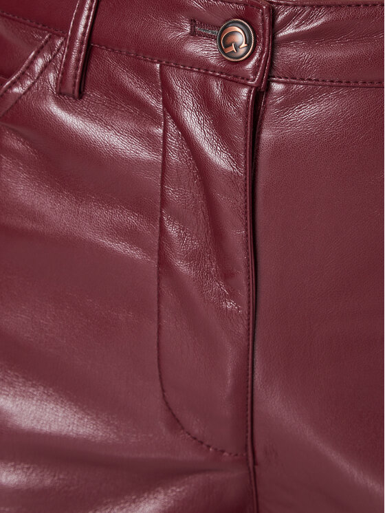 Guess Guess Hlače od imitacije kože Kelly W3RA0M WF8P0 Tamnocrvena Regular Fit