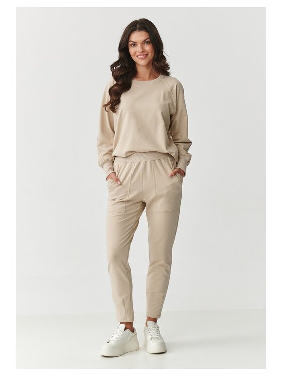 Makadamia Makadamia Dres M888 Beżowy Relaxed Fit