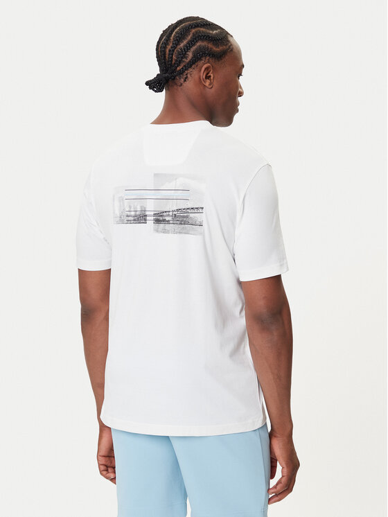 BOSS BOSS Majica Photoprint 50545869 Bela Relaxed Fit
