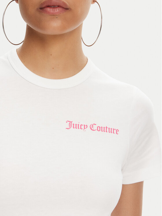 Juicy Couture Juicy Couture Tricou La Beach JCWCT125319 Alb Regular Fit