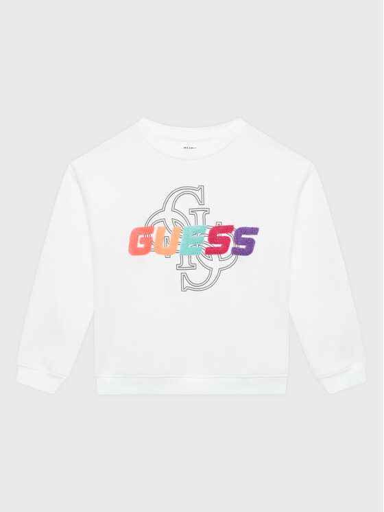 Guess Mikina J3GQ08 FL04P Biela Regular Fit