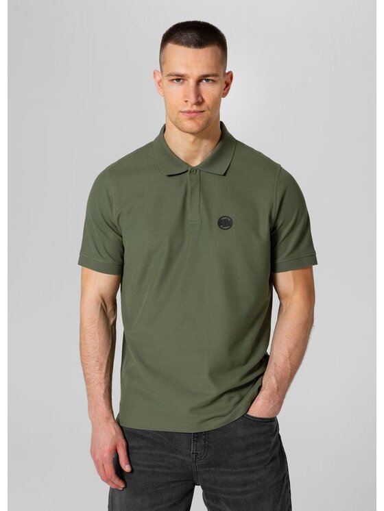 PITBULL PITBULL Polo Koszulka Zielony Regular Fit