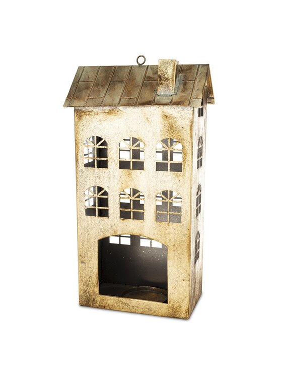 MIAhome MIAhome Lampion metalowy domek 45x23,5x14,5 cm KEKERE tall Złoty