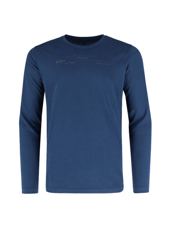 Volcano Volcano Longsleeve M17202-W24 Niebieski Regular Fit