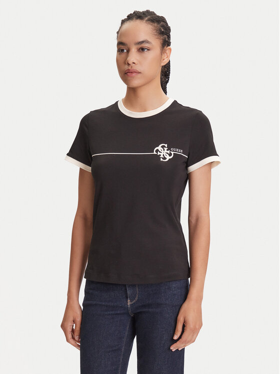 Guess Tričko V5YI01 J1314 Čierna Regular Fit