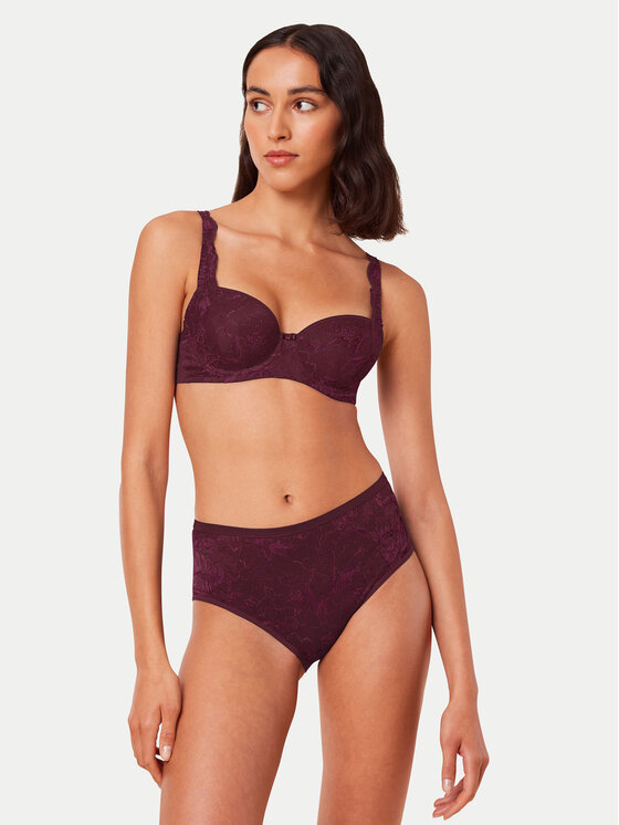 Triumph Triumph Klasične spodnje hlačke z visokim pasom Amourette Charm 10216997 Bordo rdeča