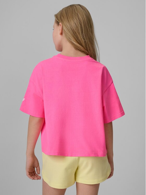 4F 4F T-Shirt POOLSIDE CLUB Różowy Loose Fit