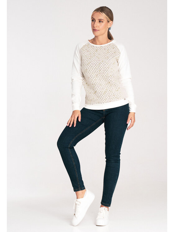 FIGL FIGL Mikina M1046 Bílá Regular Fit