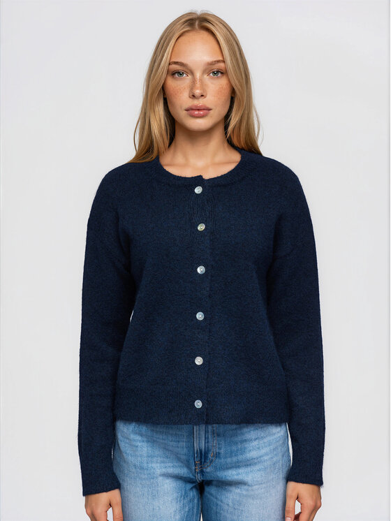 Ombre Ombre Kardigan OW-SW-E0064 Tmavomodrá Relaxed Fit