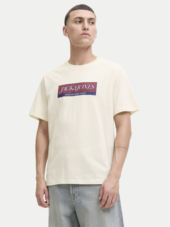 Jack&Jones Jack&Jones T-Shirt Rinwood 12283628 Εκρού Regular Fit