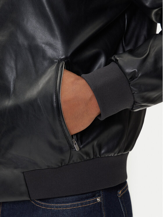 Calvin Klein Jeans Calvin Klein Jeans Μπουφάν από απομίμηση δέρματος LV04RC407G Μαύρο Relaxed Fit