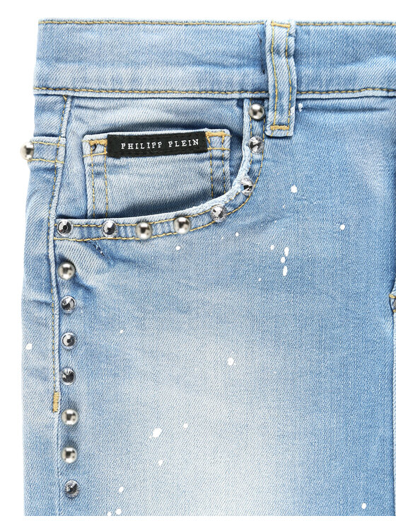 PHILIPP PLEIN PHILIPP PLEIN Spódnica jeansowa 27709 Niebieski Basic Fit