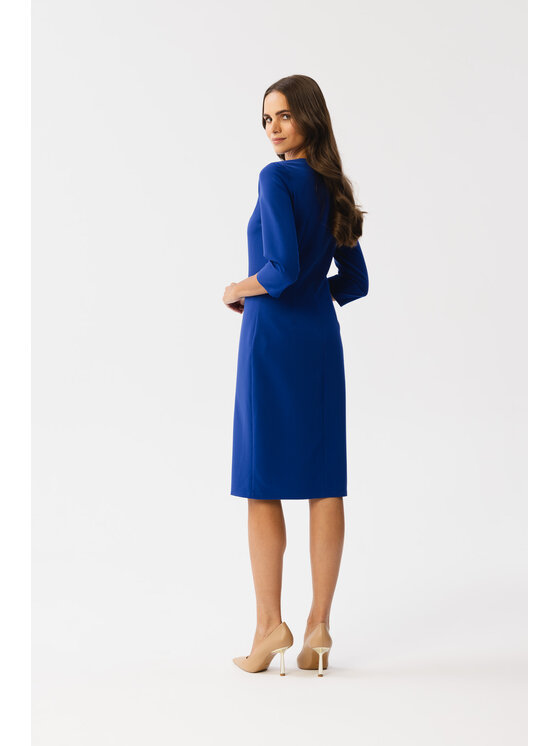 Stylove Stylove Koktejlové šaty S350 Modrá Modern Fit