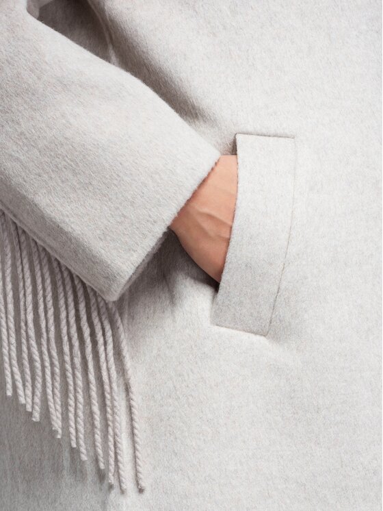 Ombre Ombre Płaszcz przejściowy OW-CT-E0033 Beżowy jasny Relaxed Fit