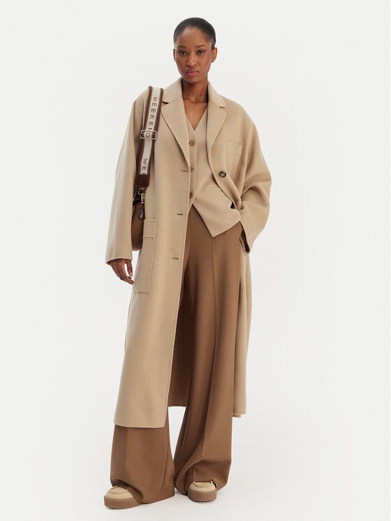 Weekend Max Mara Weekend Max Mara Płaszcz wełniany Galosce 2615011021 Beżowy Relaxed Fit