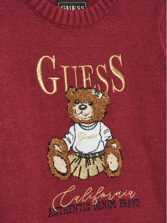 Guess Guess Úpletové šaty K5BK01 Z3GS0 Bordó Regular Fit