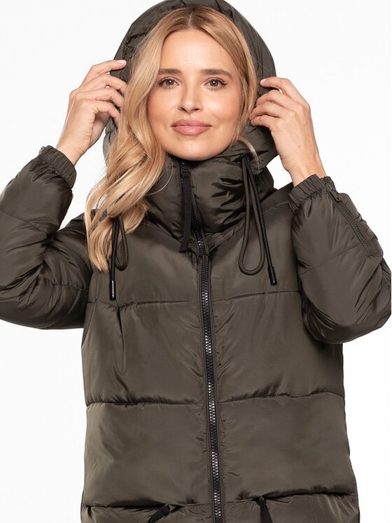 Perso Perso Dámská bunda BLH251010F Khaki Regular Fit