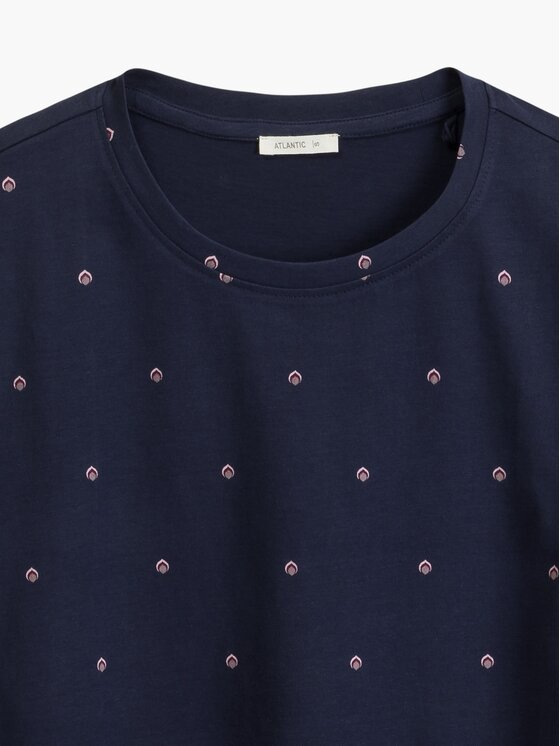 Atlantic Atlantic Piżama Retro Granatowy Regular Fit
