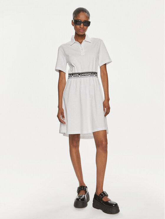 KARL LAGERFELD KARL LAGERFELD Sukienka codzienna 241W1350 Biały Regular Fit