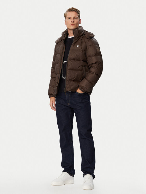 Calvin Klein Jeans Calvin Klein Jeans Kurtka puchowa LV04RG515G Brązowy ciemny Regular Fit