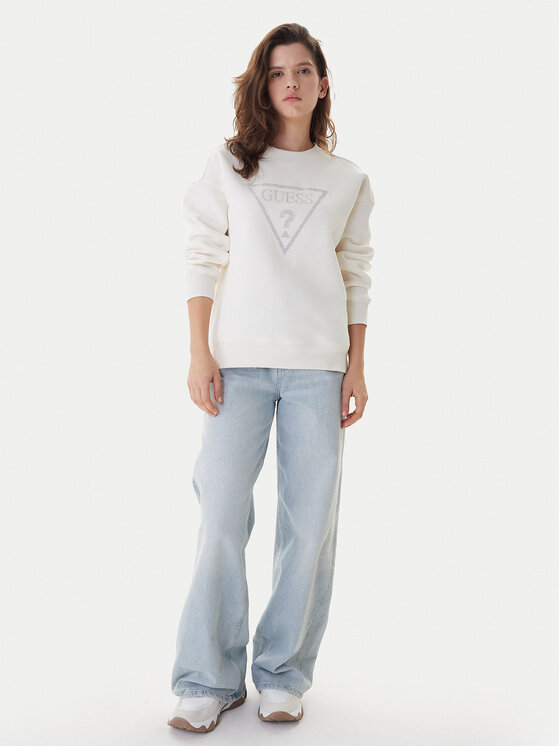 Guess Guess Μπλούζα W6RQ16 KB681 Εκρού Regular Fit