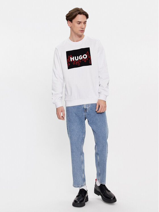 HUGO Hugo Mikina Duragol 50506990 Bílá Regular Fit