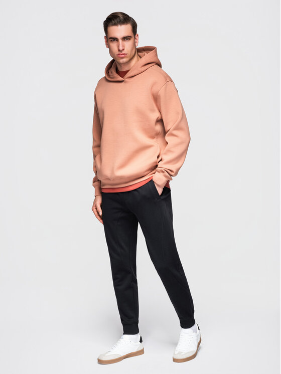 Ombre Ombre Spodnie dresowe OM-PABS-0305 Czarny Regular Fit