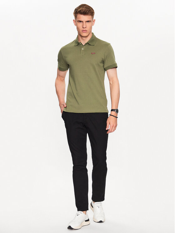 Guess Guess Polo särk Nolan M3YP66 KBL51 Roheline Slim Fit