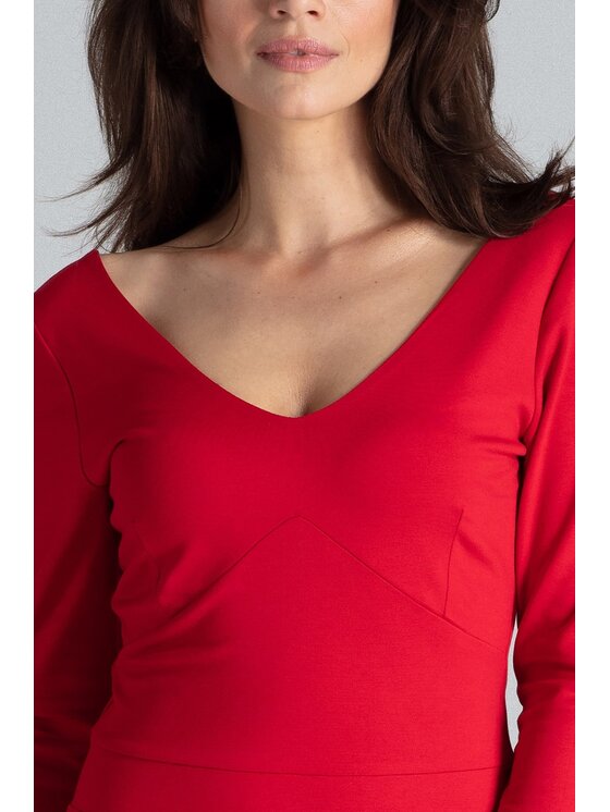 Lenitif Lenitif Šaty K476 Červená Regular Fit